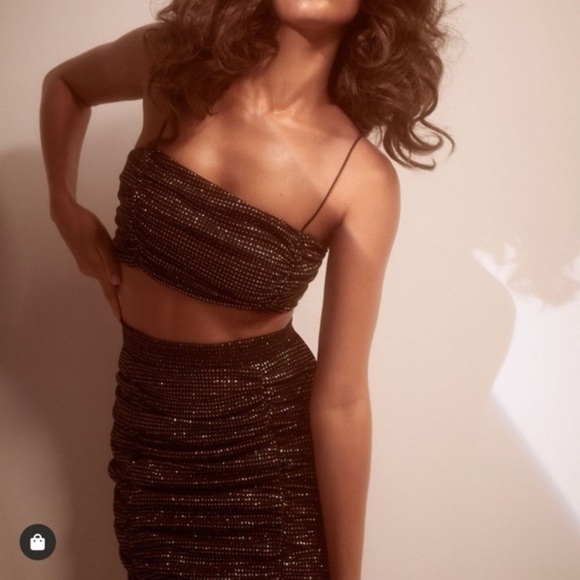 FOR LOVE & LEMONS X VS All That Glitters Black Cropped Tank Top - Picture 2 of 9